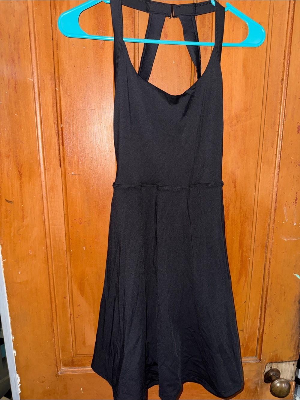 Halara Black Softly Zero Airy Backless Twisted Flare Dress